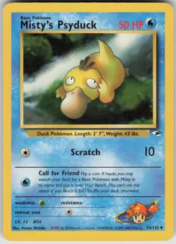 Pokemon Misty's Psyduck Uncommon Gym Heroes 054/132 LP - Image 1