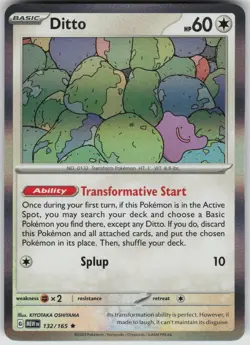 Pokemon Ditto Rare SV: Scarlet & Violet 151 132/165 NM - Image 1