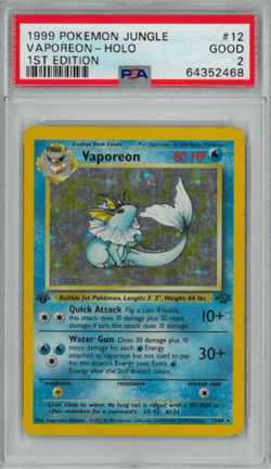 Pokemon PSA 2 Vaporeon Jungle 1st Edition Holo #12 - Image 1