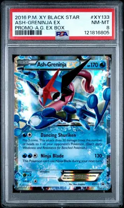 2016 POKEMON XY BLACK STAR PROMO ASH-GRENINJA EX BOX ASH-GRENINJA EX PSA 8 - Image 1