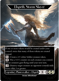 Elspeth, Storm Slayer - Full Art Altered Art Custom Proxy Cards - Image 1