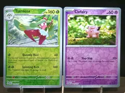 Tsareena 018/197 & Clefairy 081/197 Obsidian Flames Reverse Holo Pokemon Cards - Image 1
