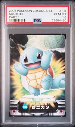 2004 CARDDASS POKEMON ADVANCED GENERATION ZUKAN CARD #184 SQUIRTLE PSA 10 - Image 1