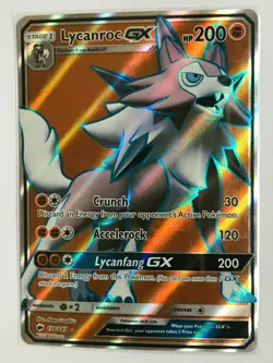 Lycanroc GX FULL ART ULTRA RARE 136/147 SM Burning Shadows Pokemon Card HOLO NM - Image 1