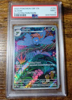 Gloom 198/197 PSA 9 Illustration Rare Obsidian Flames Pokemon Card Graded - Image 1