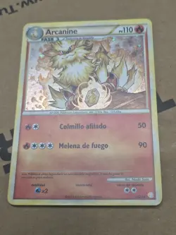 Arcanine Holo Rare Pokemon TCG Card 1/123 HeartGold SoulSilver NM Condition - Image 2