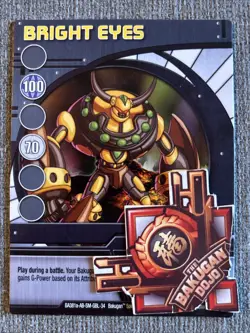 Bakugan Bright Eyes Subterra Premo Vulcan 34/48e Blue Ability Card - Image 2