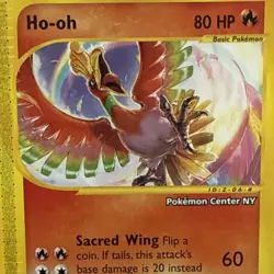 Ho-Oh # 52 WOTC Black Star PROMO "Pokemon Center NY" Stamped Card E- Reader NM - Image 2
