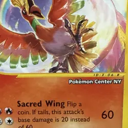 Ho-Oh # 52 WOTC Black Star PROMO "Pokemon Center NY" Stamped Card E- Reader NM - Image 3