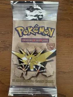 Wizards of the Coast Pokemon TCG Fossil Zapdos Booster Pack Sealed 11 Cards *NEW - Image 1