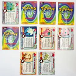 TOPPS Series 1 & 2, TV Animation Edition 10 DAMAGED Vintage Pokemon TCG Cards - Image 2