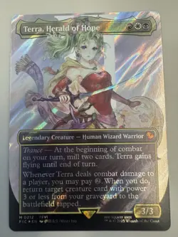MTG Terra, Herald of Hope (Borderless) (Surge Foil) Foil NM Commander: FIN Magic - Image 1