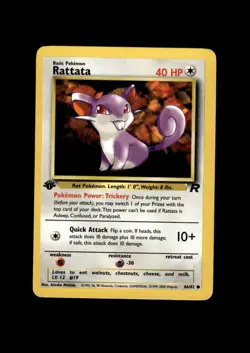 2000 Pokemon Team Rocket 1st Edition: # 66 Rattata NR-MINT - Image 1