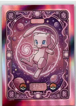 Pokemon Mengka 2.0 - Mew PR-004 Minecraft Crossover Card - Non TCG v2 - Image 1