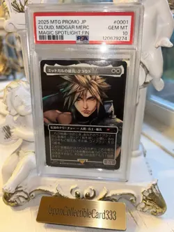 PSA10 Cloud, Midgar Mercenary Magic Spotlight MTG Final Fantasy Promo GEM MINT - Image 1