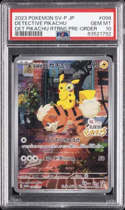2023 POKEMON JAPANESE DETECTIVE PIKACHU RETURNS DETECTIVE PIKACHU PSA 10 - Image 1