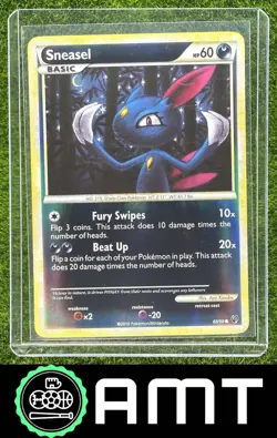 Sneasel 2010 Pokemon HeartGold & SoulSilver Undaunted Reverse Holo #68/90 - Image 1