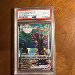 2021 POKEMON SWORD & SHIELD EVOLVING SKIES SECRET FULL ART/UMBREON VMAX PSA 10 - Image 1