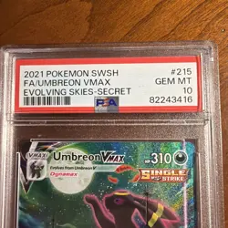 2021 POKEMON SWORD & SHIELD EVOLVING SKIES SECRET FULL ART/UMBREON VMAX PSA 10 - Image 2