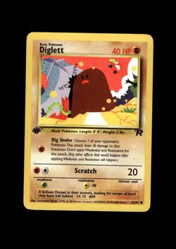 2000 Pokemon Team Rocket 1st Edition: # 52 Diglett NR-MINT - Image 1