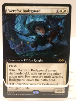 MTG Werefox Bodyguard Extended Art #329 Wilds of Eldraine Magic Rare NM - Image 1