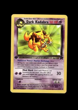 2000 Pokemon Team Rocket 1st Edition: # 39 Dark Kadabra EX-EXMINT - Image 1