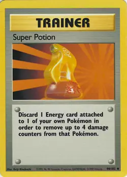 Super Potion 90/102 Base Set Unlimited Lighty Played Pokemon Card - Image 1