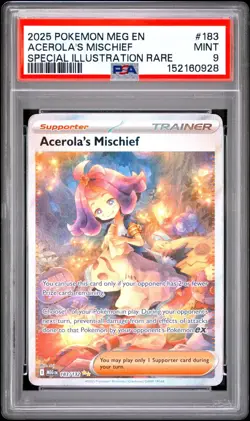 Pokemon Acerola's Mischief Mega Special Illustration Rare #183 PSA 9 Mint - Image 1