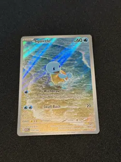Pokemon TCG Squirtle 170/165 Scarlet & Violet 151 Illustration Rare Holo Card - Image 1