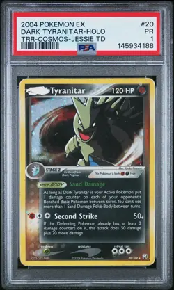 2004 POKEMON EX TEAM ROCKET RETURNS #20 DARK TYRANITAR-HOLO PSA 1 - Image 1