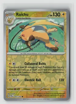 Raichu #052/162 Sv05 Temporal Forces Common Reverse Holo Pokemon TCG NM - Image 1