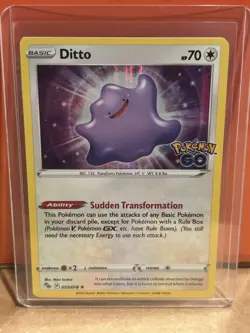 Ditto - PGO Pokemon GO #053/078 Holo Rare Holo NM - Image 1