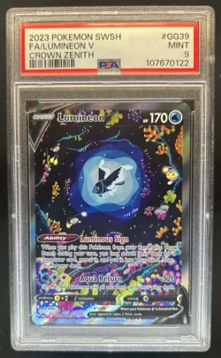 2023 Pokemon SWSH Crown Zenith Lumineon V Galarian Gallery #GG39/GG70 PSA 9 - Image 1