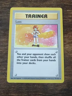 Pokemon Base Set Shadowless Lass 75/102 Non Holo LP- - Image 1