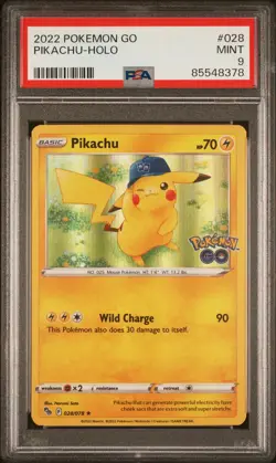 2022 Pokemon Go Pikachu Holo PSA 9 #028 - Image 1