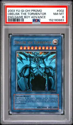 Yu-Gi-Oh! Obelisk The Tormentor Promo Eng Game Boy Advance #002 PSA 8 - Image 1