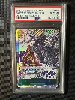 EUSTASS CAPTAIN KID ST02-013 SUPER PRE-RELEASE PSA 10 ONE PIECE CARD ENGLISH - Image 1