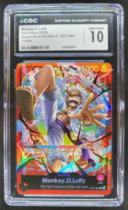2025 ONE PIECE MONKEY D. LUFFY LEADER ST21-001 CGC 10 T PT - Image 1