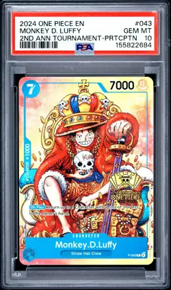 2024 ONE PIECE PROMOS 2ND ANV TOURNAMENT-PARTICIPATION MONKEY D. LUFFY PSA 10 - Image 1