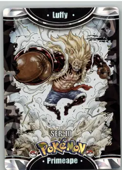 Pokemon Mengka 2.0 - Primeape x Luffy One Piece SER-10 - Chinese Non TCG - Image 1