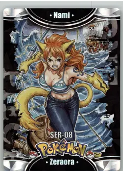 Pokemon Mengka 2.0 - Zeraora x Nami One Piece SER-08 - Chinese Non TCG - Image 1