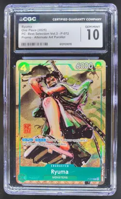 2025 ONE PIECE RYUMA PROMO ALT ART P-072 CGC 10 T PT - Image 1