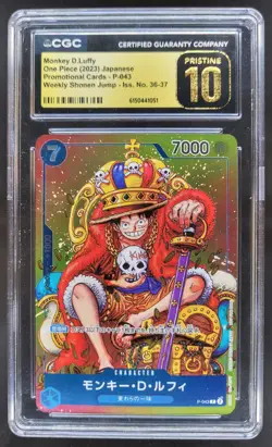 2023 ONE PIECE JP MONKEY D. LUFFY PROMO P-043 CGC 10 PRISTINE T PT - Image 1