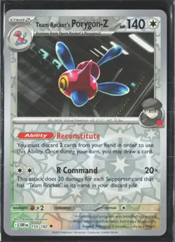 Team Rockets Porygon-z 155/182 Destined Rivals Reverse Holo Pokemon TCG - Image 1