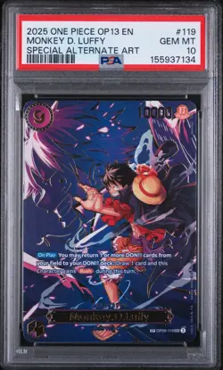 Monkey D Luffy OP09-119 Sec Alt Art PSA 10 - Image 1