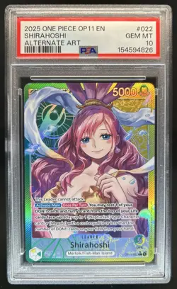 2025 One Piece Shirahoshi Leader Alt Art Alternative #OP11-022 PSA 10 GEM MINT - Image 1