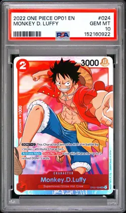 One Piece Monkey D Luffy OP01-024 PSA 10 Gem Mint - Image 1