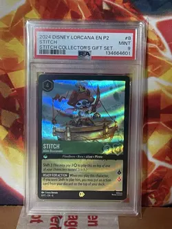 2024 DISNEY LORCANA EN P2-PROMO #8 STITCH - ALIEN BUCCANEER PSA 9 - Image 1