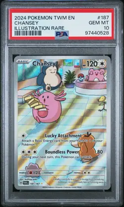 PSA 10 GEM MINT Chansey 187/167 Illustration Rare Pokemon Twilight Masquerade - Image 1