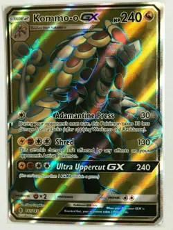 Kommo-o GX FULL ART ULTRA RARE 141/145 SM Guardians Rising Pokemon HOLO NM - Image 1
